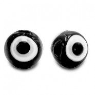 Evil Eye glaskraal 8mm Zwart